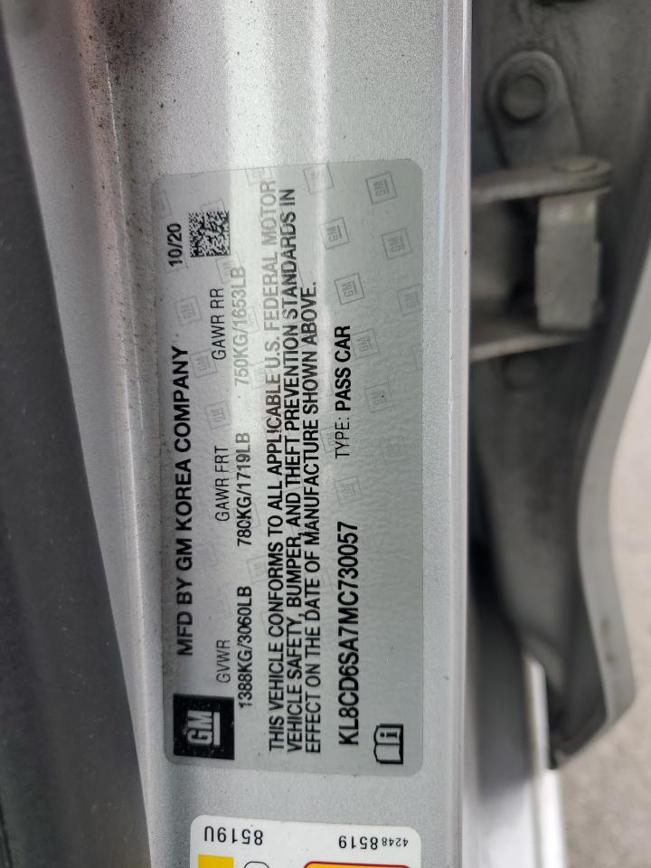 2021 Chevrolet Spark 1Lt VIN: KL8CD6SA7MC730057 Lot: 82363595