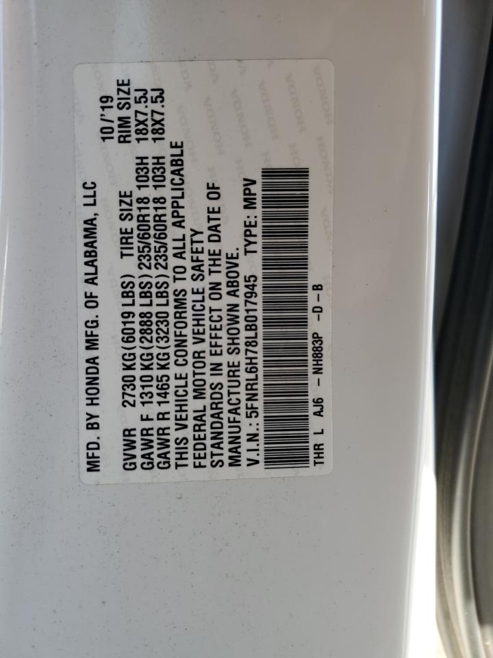 2020 Honda Odyssey Exl VIN: 5FNRL6H78LB017945 Lot: 85529325