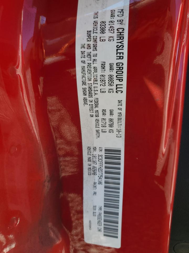 2013 Fiat 500 Abarth VIN: 3C3CFFFH2DT754106 Lot: 90264265