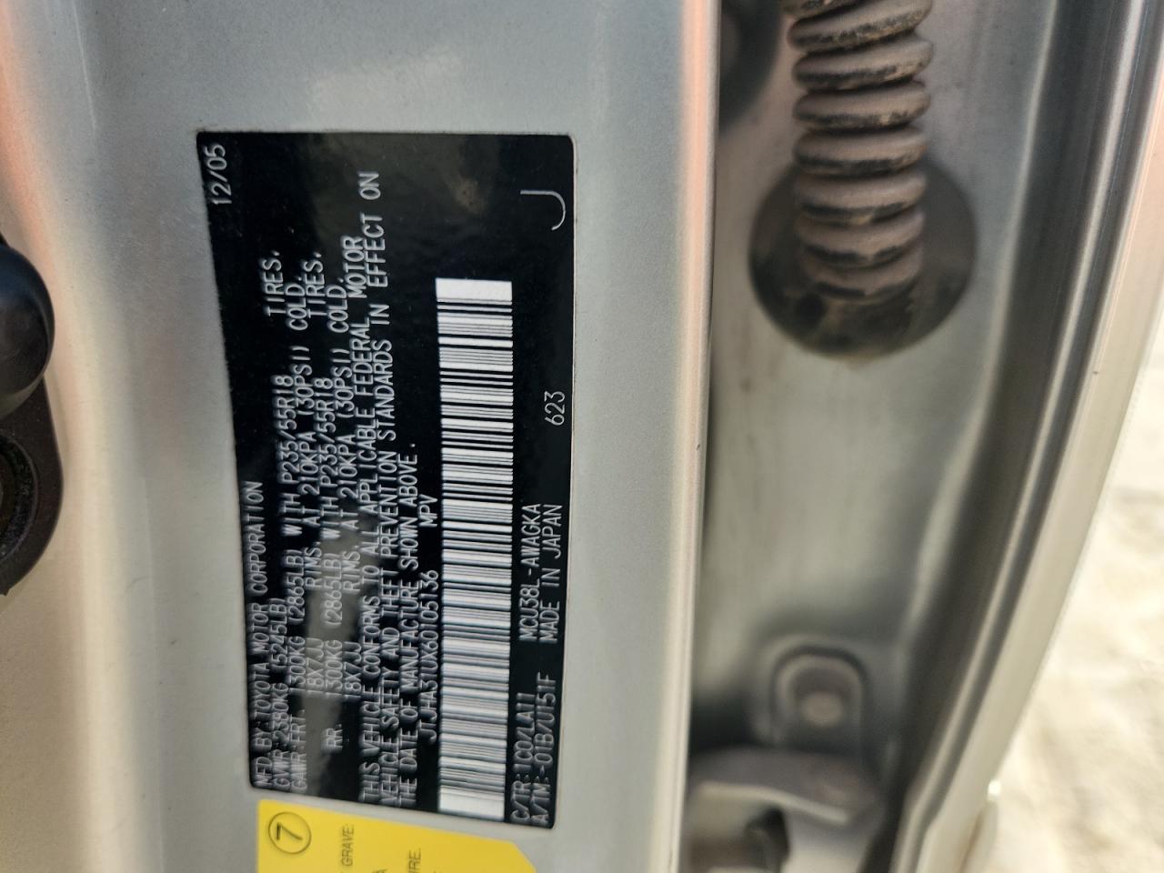 2006 Lexus Rx 330 VIN: JTJHA31UX60105136 Lot: 84880865