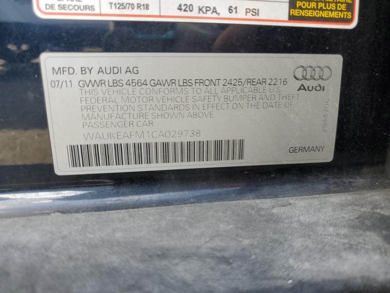 Фото: WAUKEAFM1CA029738