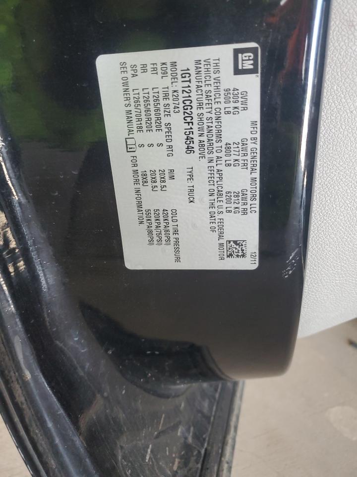 2012 GMC Sierra K2500 Slt VIN: 1GT121CG2CF154546 Lot: 84572325