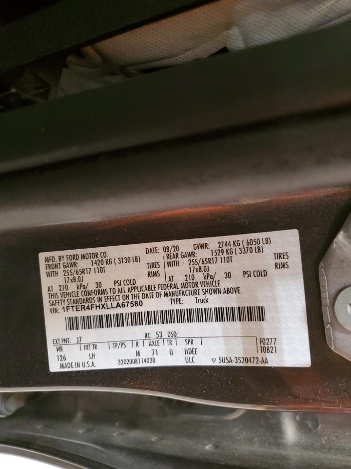 2020 Ford Ranger Xl VIN: 1FTER4FHXLLA67580 Lot: 82522325