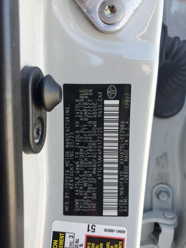 2023 Toyota Camry Le VIN: 4T1C11AK4PU172725 Lot: 81886705