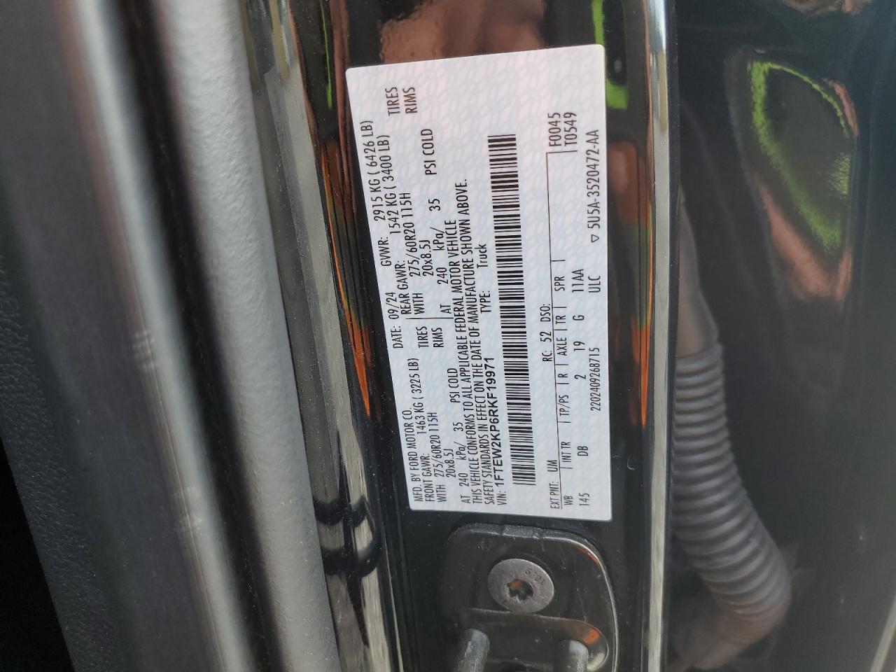 2024 Ford F150 Stx VIN: 1FTEW2KP6RKF19971 Lot: 82258385