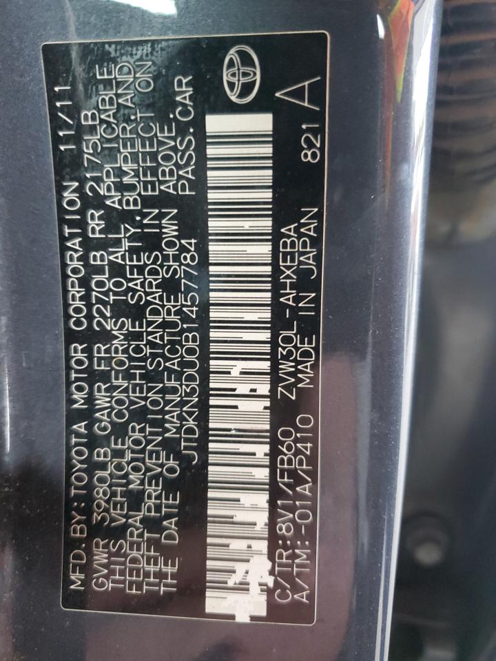 2011 Toyota Prius VIN: JTDKN3DU0B1457784 Lot: 82388595