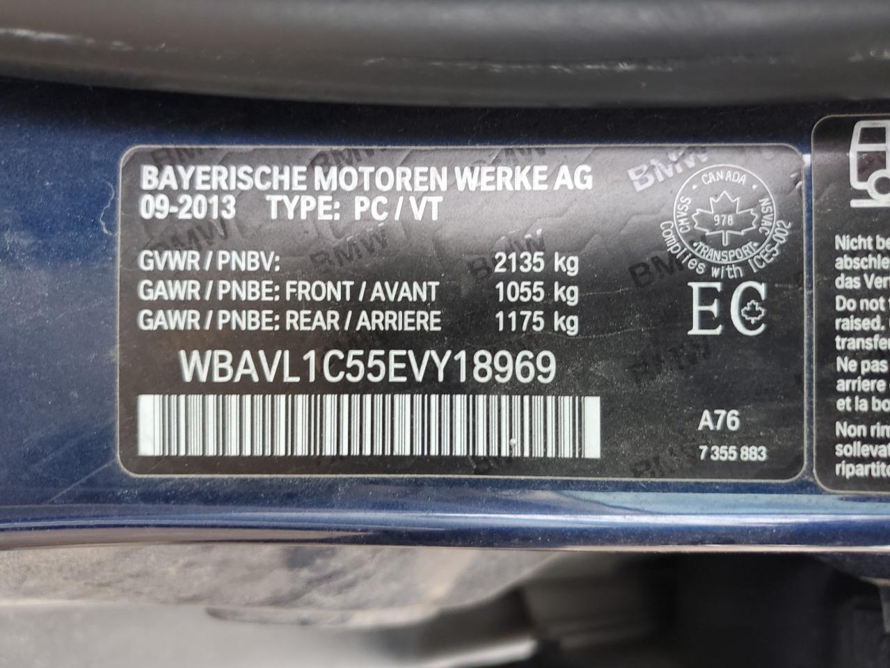 2014 BMW X1 xDrive28I VIN: WBAVL1C55EVY18969 Lot: 86445995