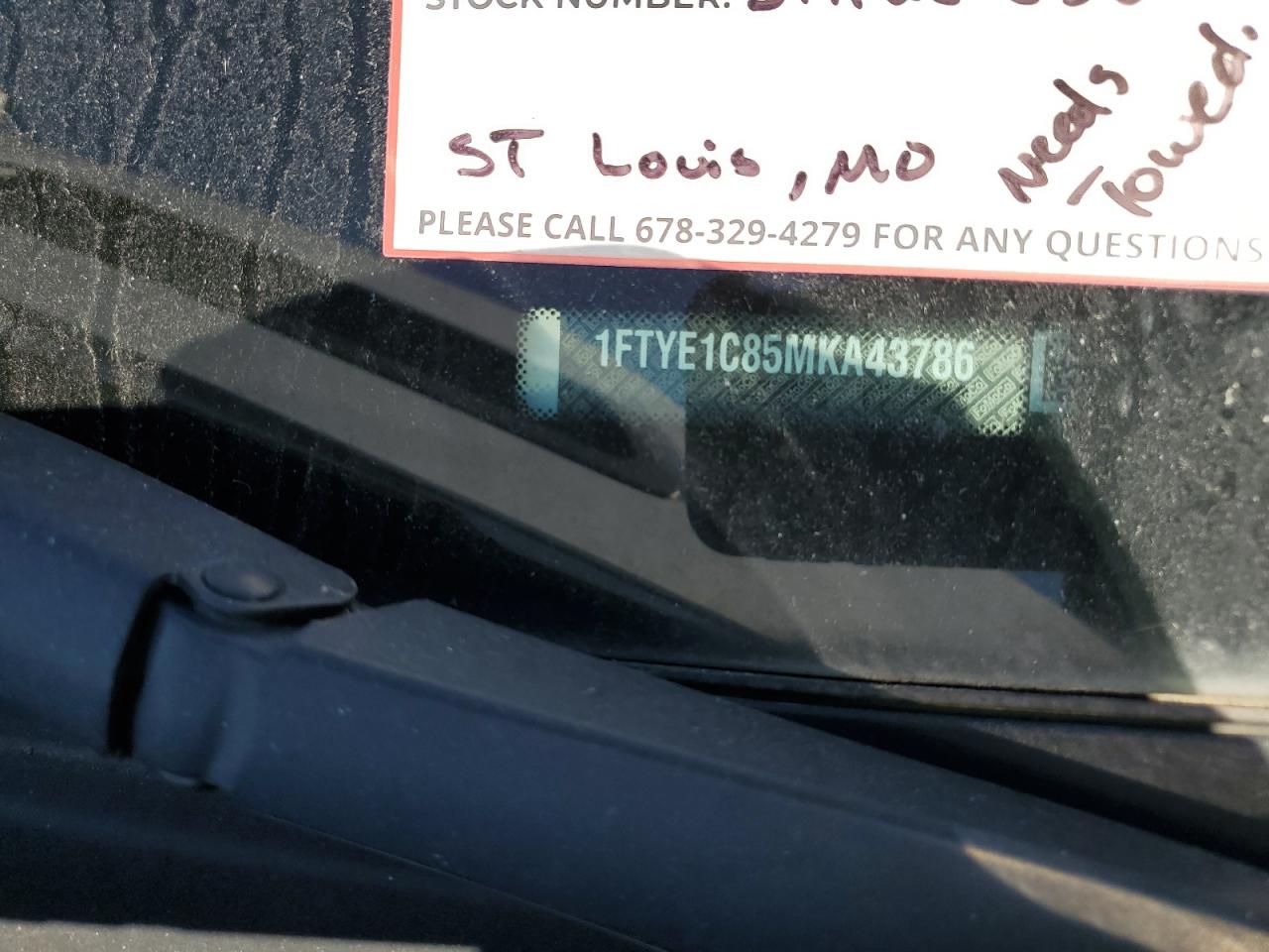 2021 Ford Transit T-150 VIN: 1FTYE1C85MKA43786 Lot: 85543795