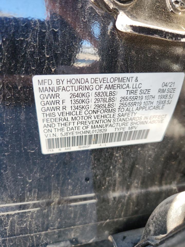 2022 Acura Mdx VIN: 5J8YE1H34NL012829 Lot: 86539065