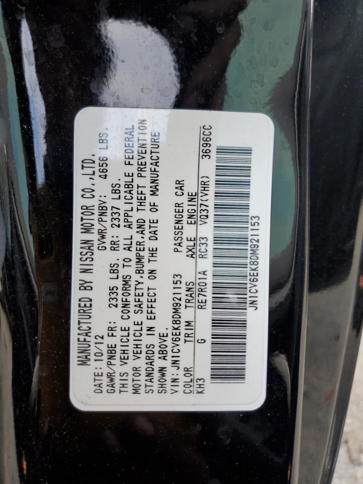 2013 Infiniti G37 Journey VIN: JN1CV6EK8DM921153 Lot: 85666515