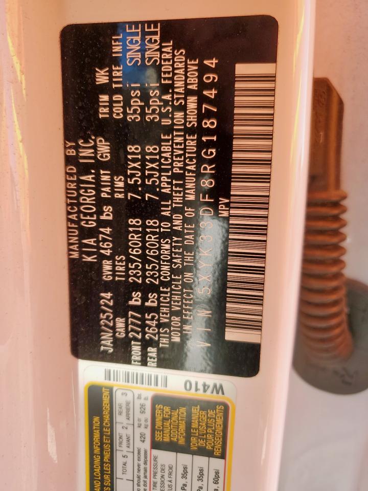 2024 Kia Sportage Ex VIN: 5XYK33DF8RG187494 Lot: 82415685