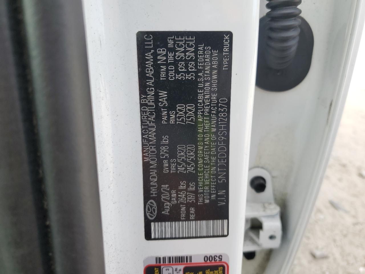 2025 Hyundai Santa Cruz Limited VIN: 5NTJEDDF9SH128370 Lot: 85276145