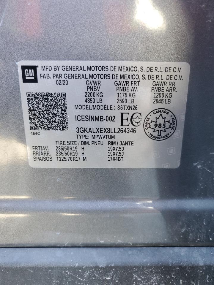 2020 GMC Terrain Denali VIN: 3GKALXEX8LL264346 Lot: 90441495