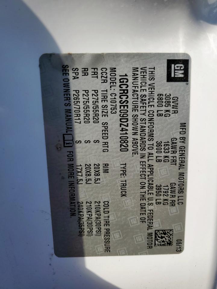 2013 Chevrolet Silverado C1500 Lt VIN: 1GCRCSE09DZ410820 Lot: 86287705