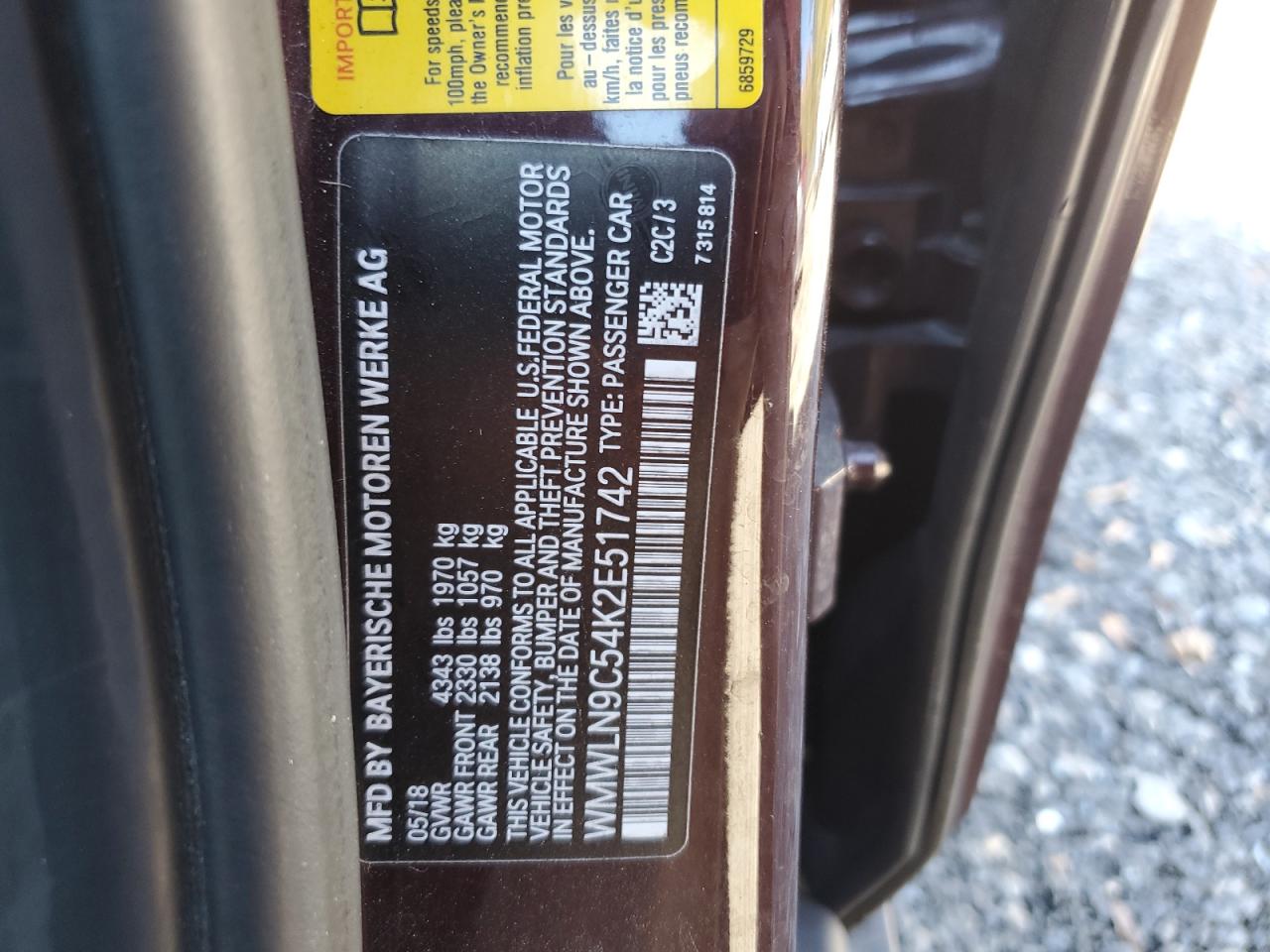 2019 Mini Cooper S Clubman VIN: WMWLN9C54K2E51742 Lot: 87386945