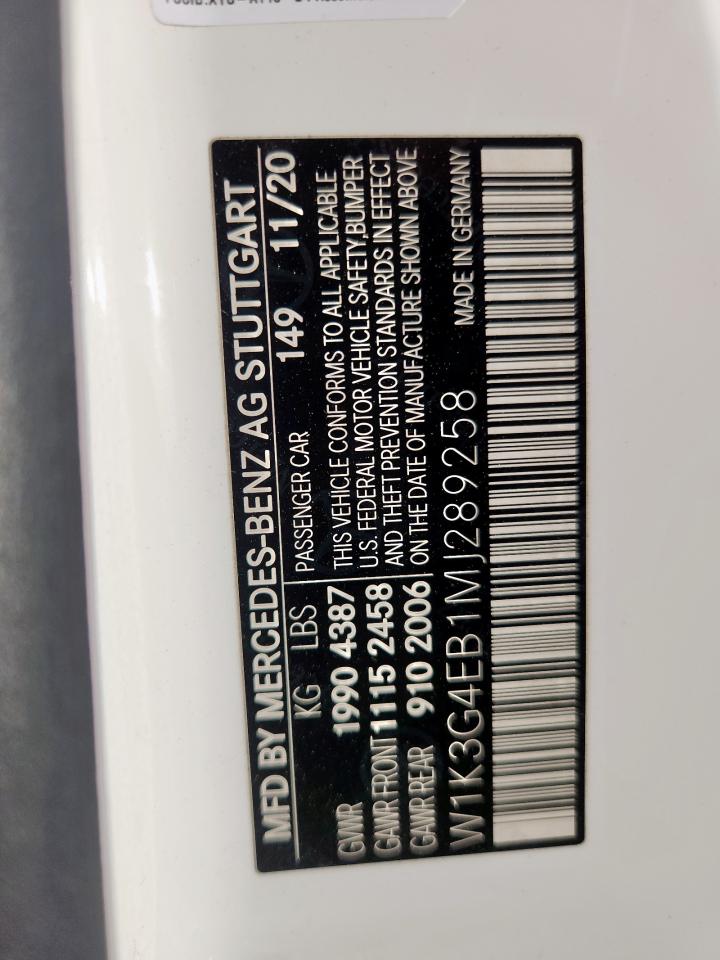 2021 Mercedes-Benz A 220 VIN: W1K3G4EB1MJ289258 Lot: 82248205