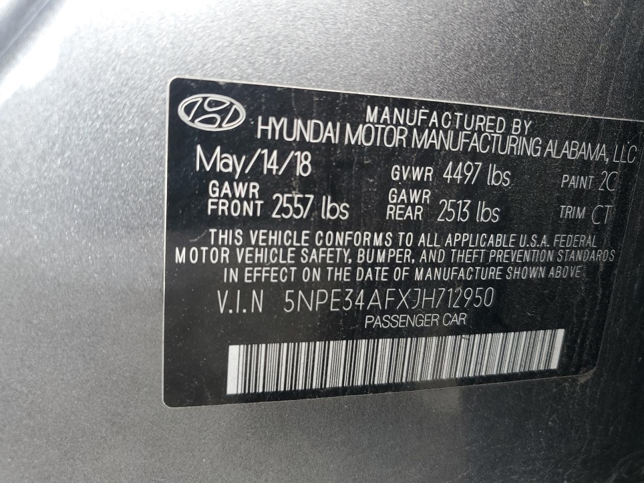 2018 Hyundai Sonata Sport VIN: 5NPE34AFXJH712950 Lot: 86667385