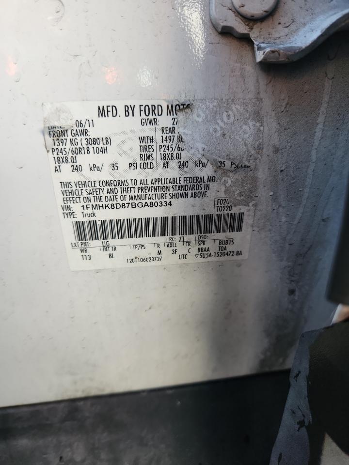 2011 Ford Explorer Xlt VIN: 1FMHK8D87BGA80334 Lot: 85762415