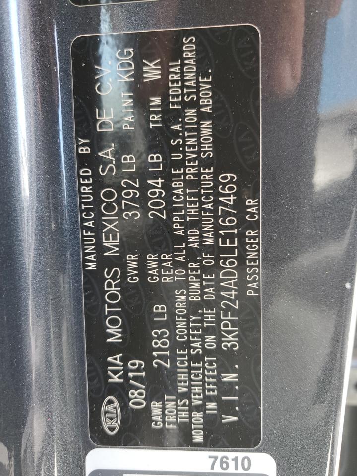 2020 Kia Forte Fe VIN: 3KPF24AD6LE167469 Lot: 90294805