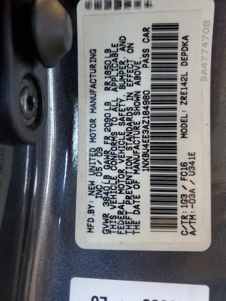 2010 Toyota Corolla Base VIN: 1NXBU4EE3AZ184980 Lot: 84976365