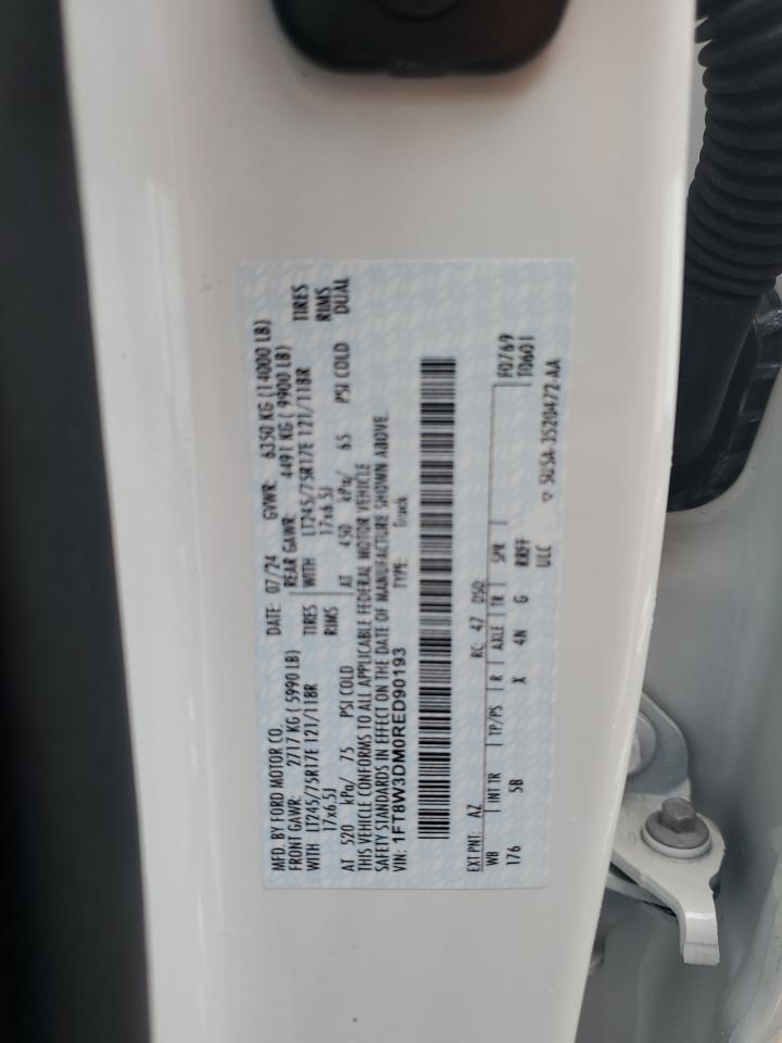 2024 Ford F350 Super Duty VIN: 1FT8W3DM0RED90193 Lot: 84798765