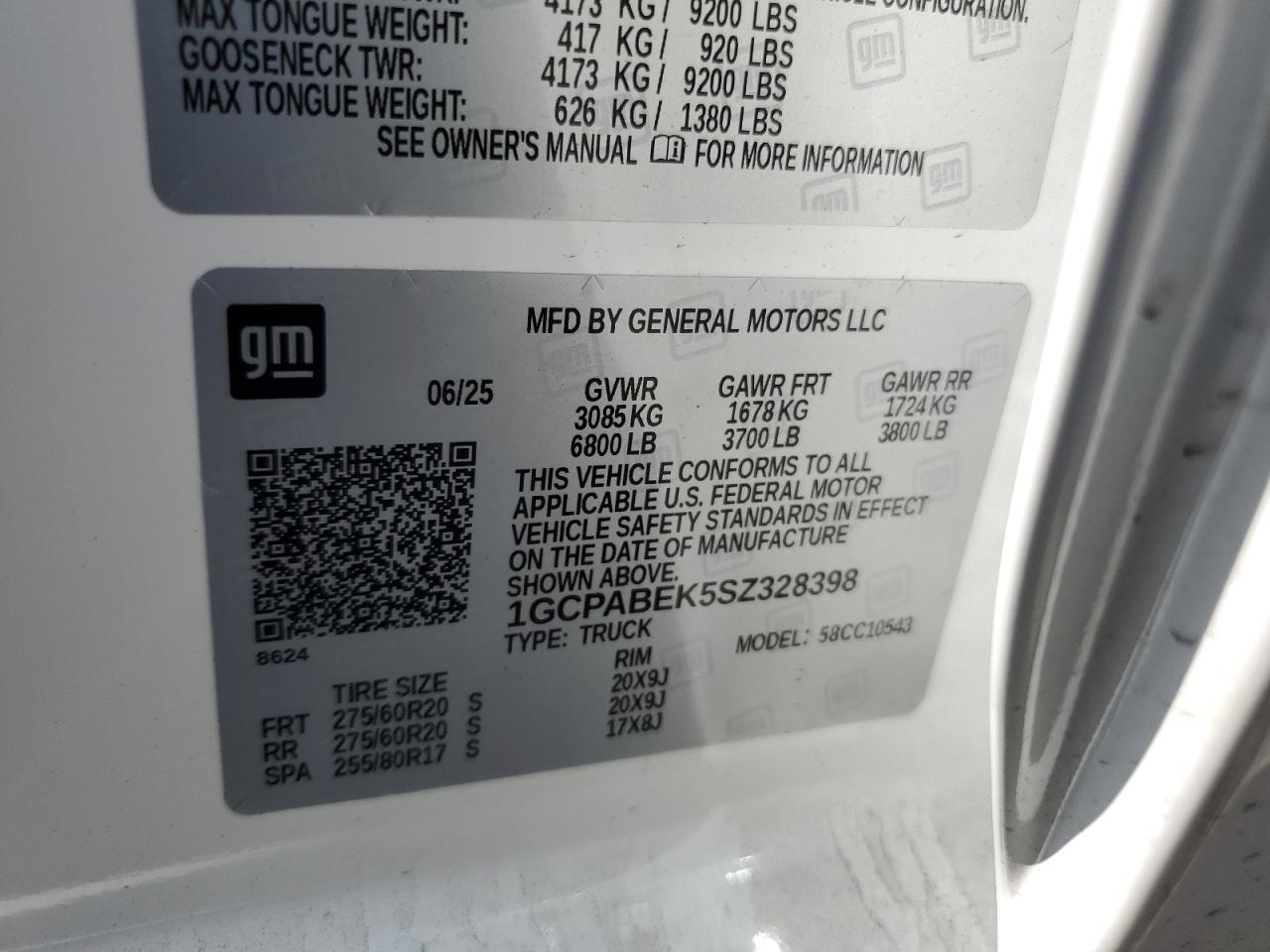 2025 Chevrolet Silverado C1500 Custom VIN: 1GCPABEK5SZ328398 Lot: 84750435