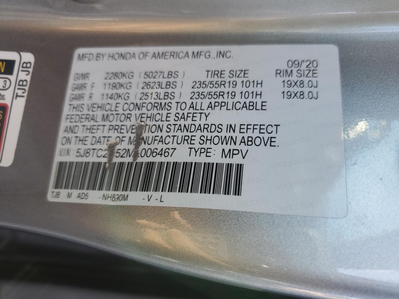 2021 Acura Rdx Technology VIN: 5J8TC2H52ML006467 Lot: 90684875