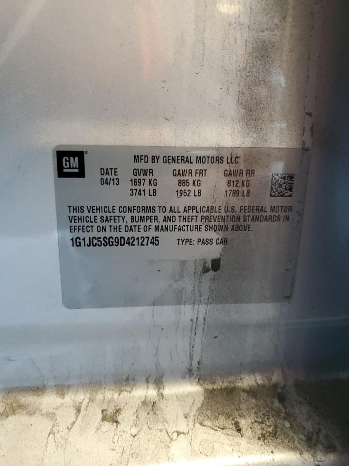 2013 Chevrolet Sonic Lt VIN: 1G1JC5SG9D4212745 Lot: 82229685