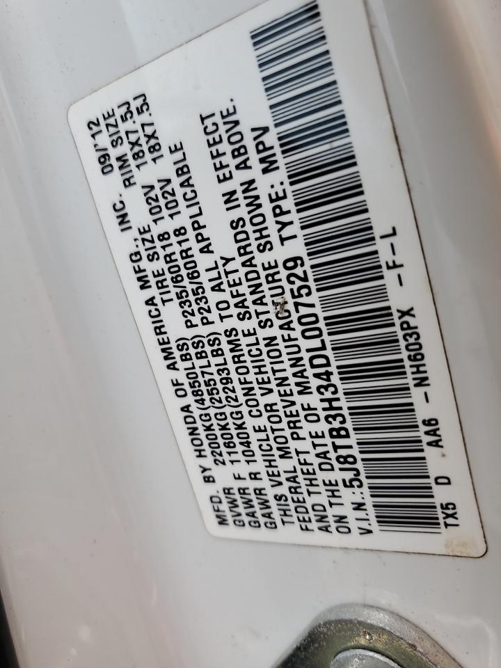 2013 Acura Rdx VIN: 5J8TB3H34DL007529 Lot: 84179075