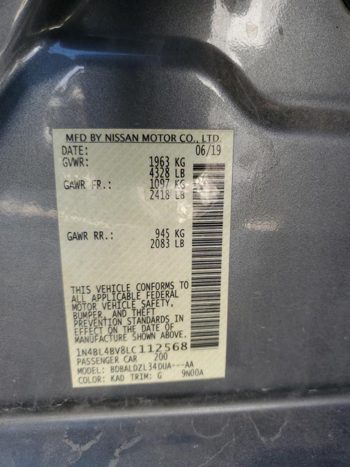 2020 Nissan Altima S VIN: 1N4BL4BV8LC112568 Lot: 82132695