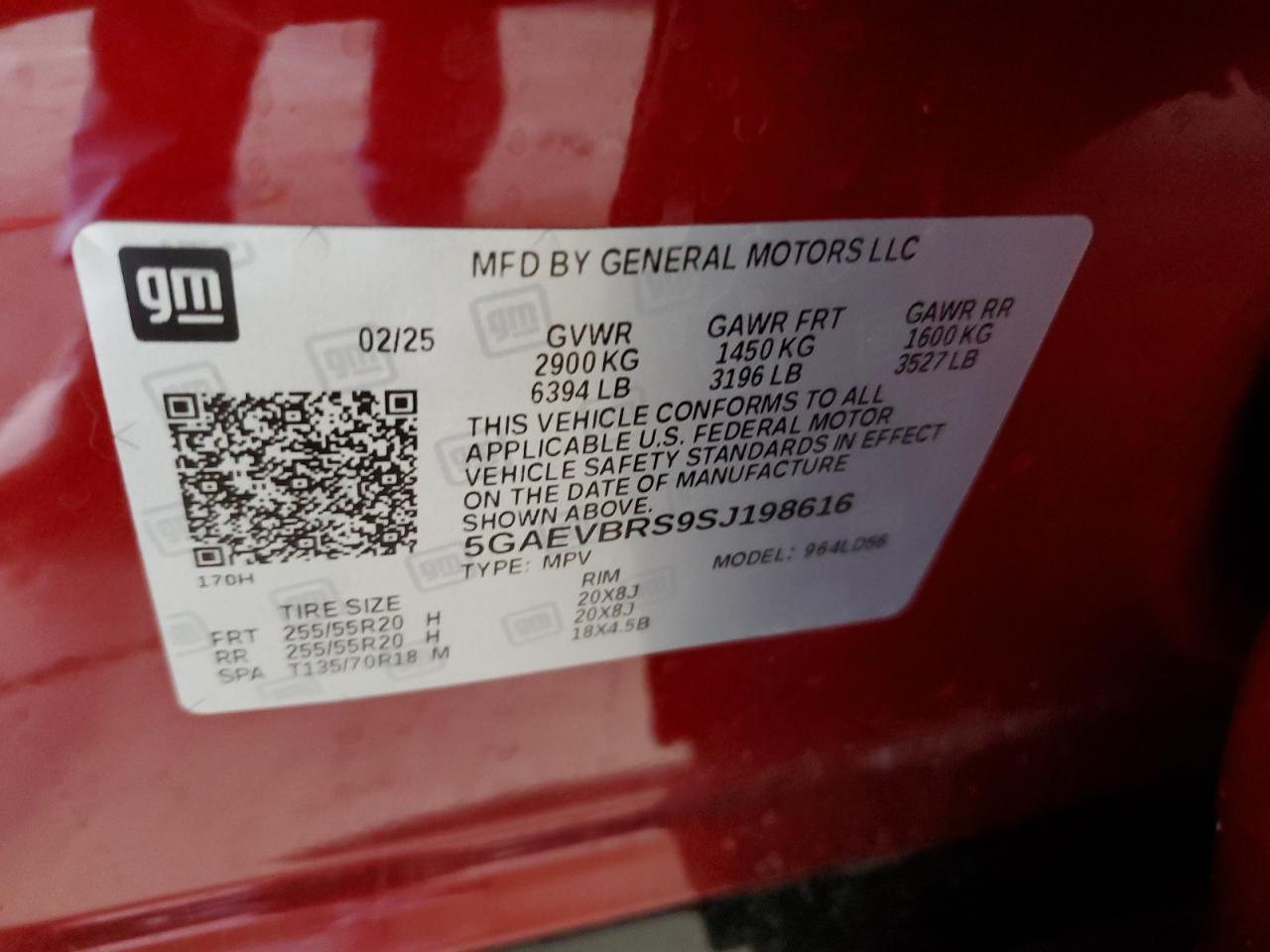 2025 Buick Enclave Sport Touring VIN: 5GAEVBRS9SJ198616 Lot: 84879945