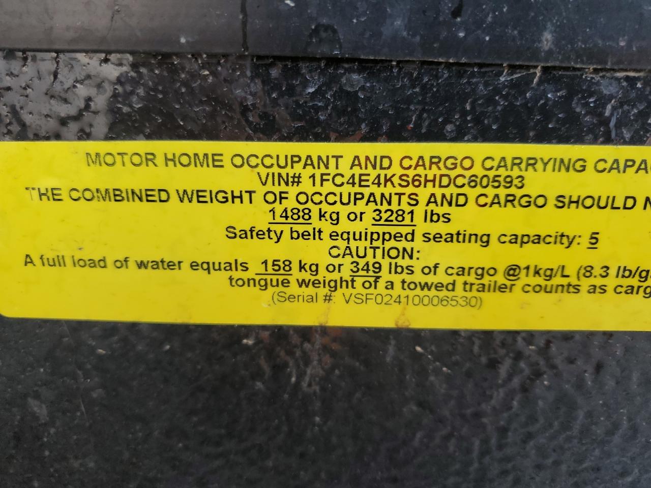 2017 Ford Econoline E450 Super Duty Commercial Stripped Chassis VIN: 1FC4E4KS6HDC60593 Lot: 85513895