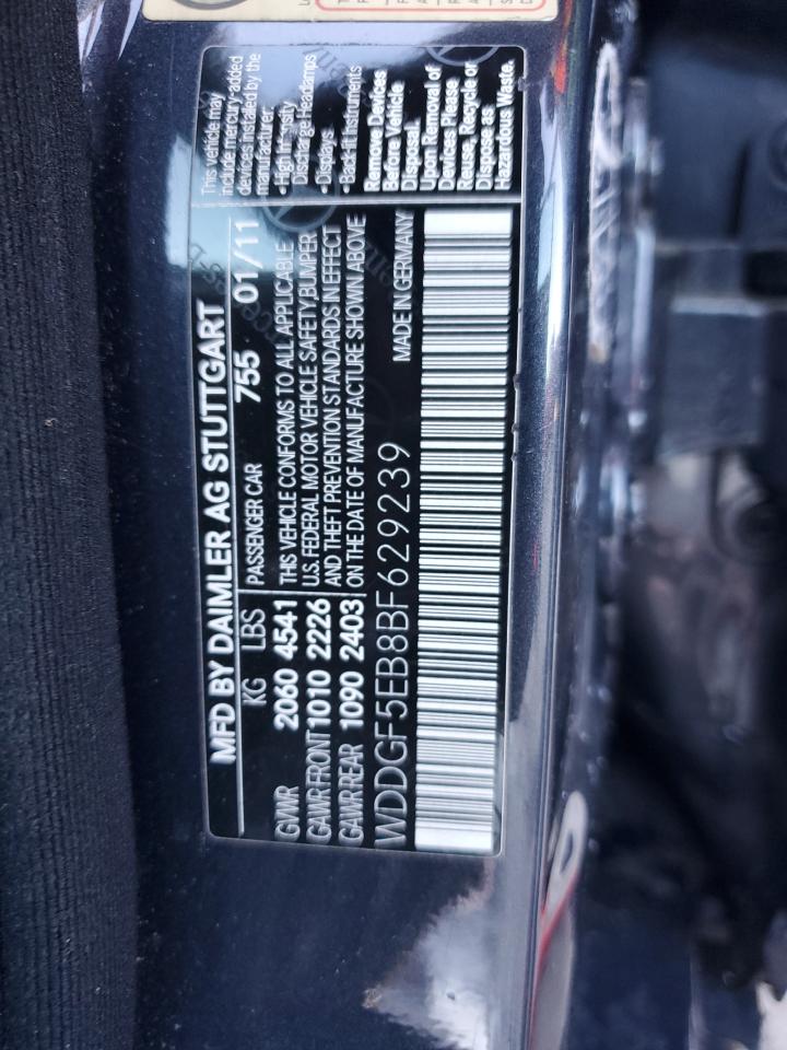 2011 Mercedes-Benz C 300 VIN: WDDGF5EB8BF629239 Lot: 87471265