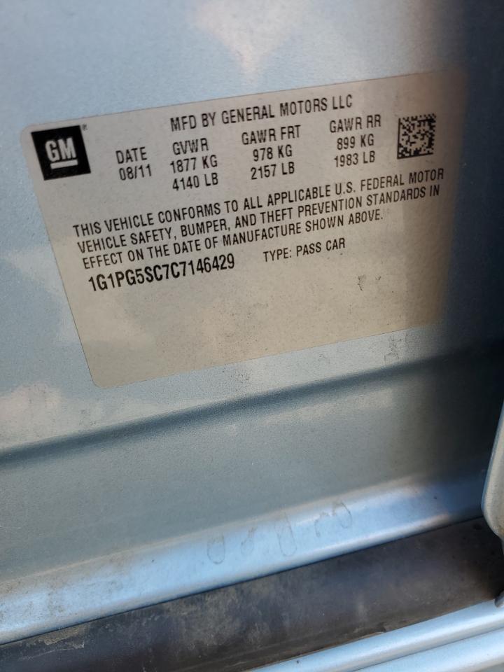 2012 Chevrolet Cruze Lt VIN: 1G1PG5SC7C7146429 Lot: 85336825