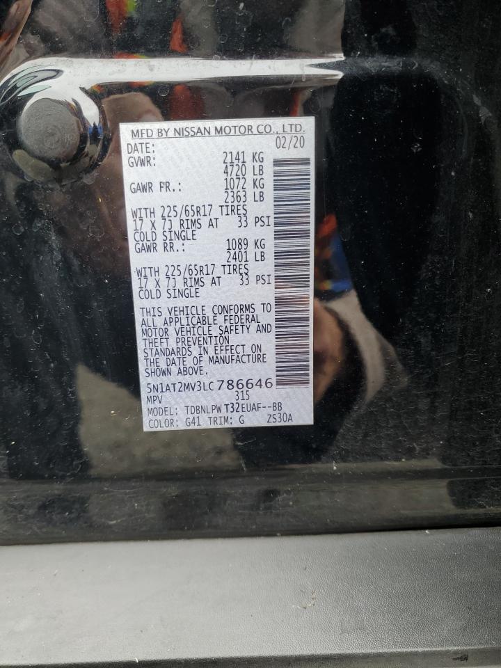 2020 Nissan Rogue S VIN: 5N1AT2MV3LC786646 Lot: 86290275