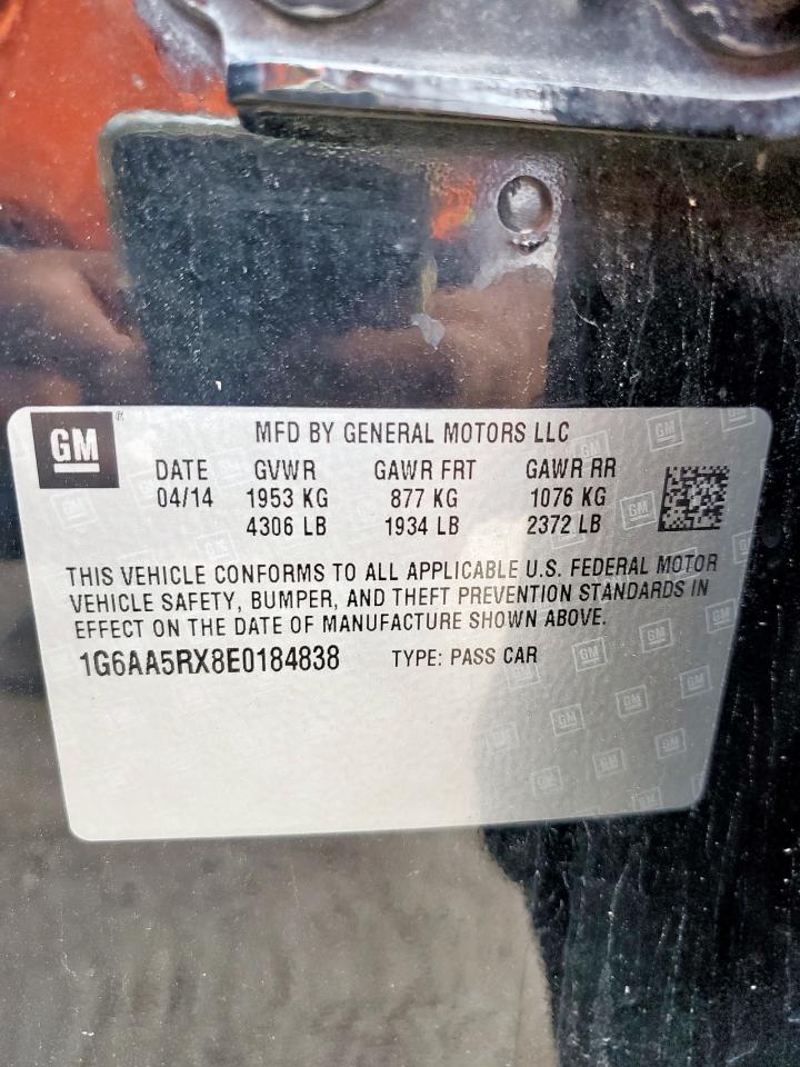 2014 Cadillac Ats VIN: 1G6AA5RX8E0184838 Lot: 85907085