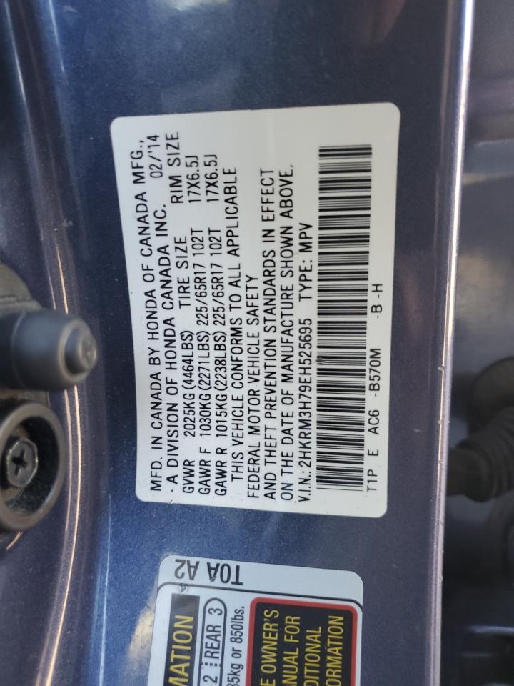 2014 Honda Cr-V Exl VIN: 2HKRM3H79EH525695 Lot: 82601625