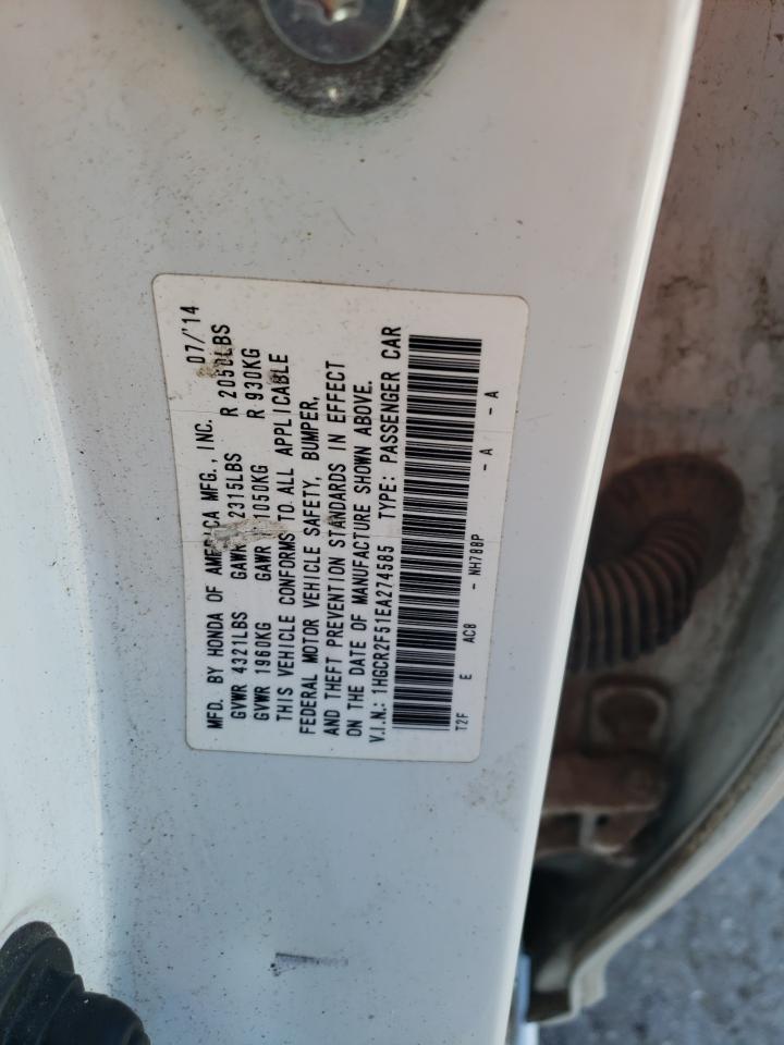 2014 Honda Accord Sport VIN: 1HGCR2F51EA274585 Lot: 85176205