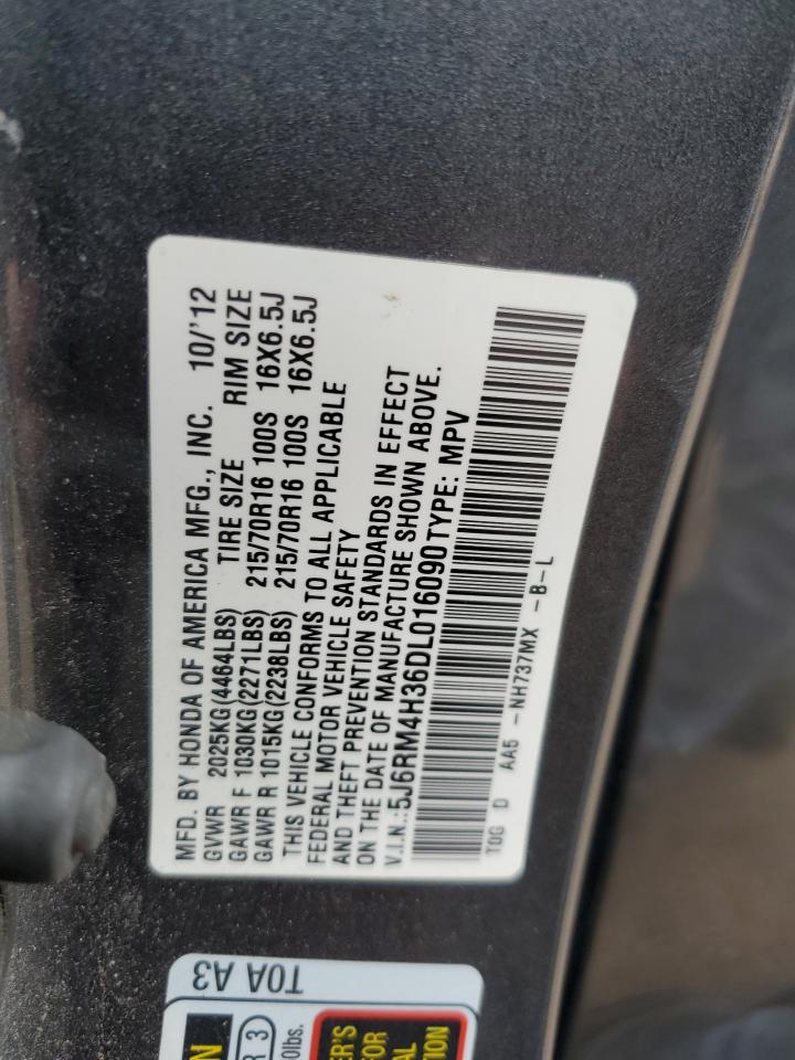 2013 Honda Cr-V Lx VIN: 5J6RM4H36DL016090 Lot: 85742345