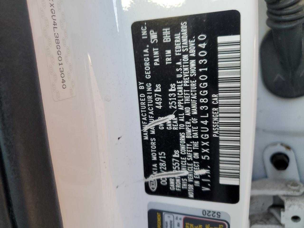 2016 Kia Optima Ex VIN: 5XXGU4L38GG013040 Lot: 89438855