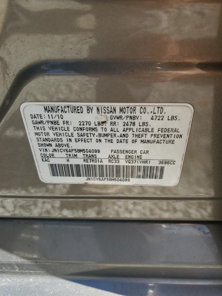 2011 Infiniti G37 Base VIN: JN1CV6AP5BM504099 Lot: 85776025