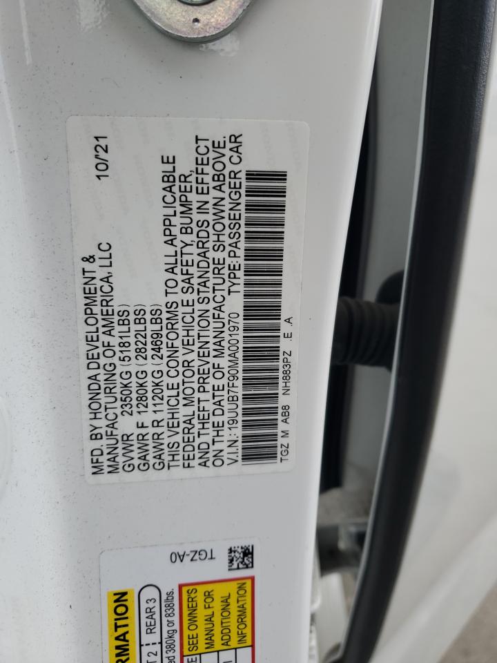 2021 Acura Tlx Type S VIN: 19UUB7F90MA001970 Lot: 81947935