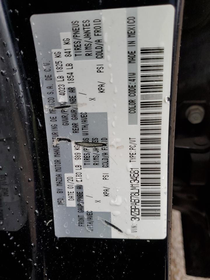 2020 Mazda 3 VIN: 3MZBPAB78LM134581 Lot: 86813985
