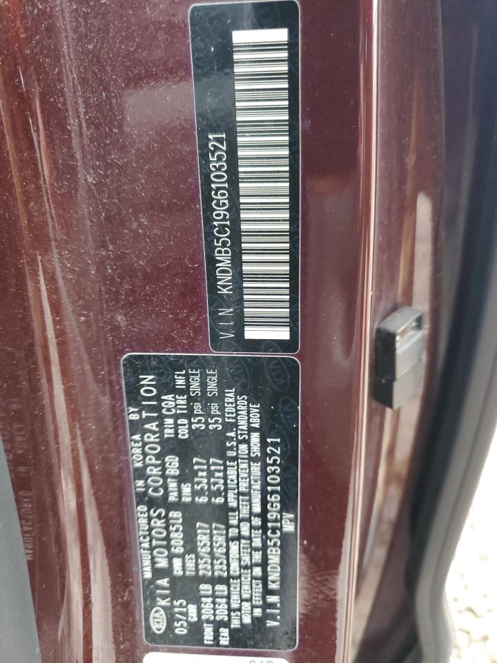 2016 Kia Sedona Lx VIN: KNDMB5C19G6103521 Lot: 82517915