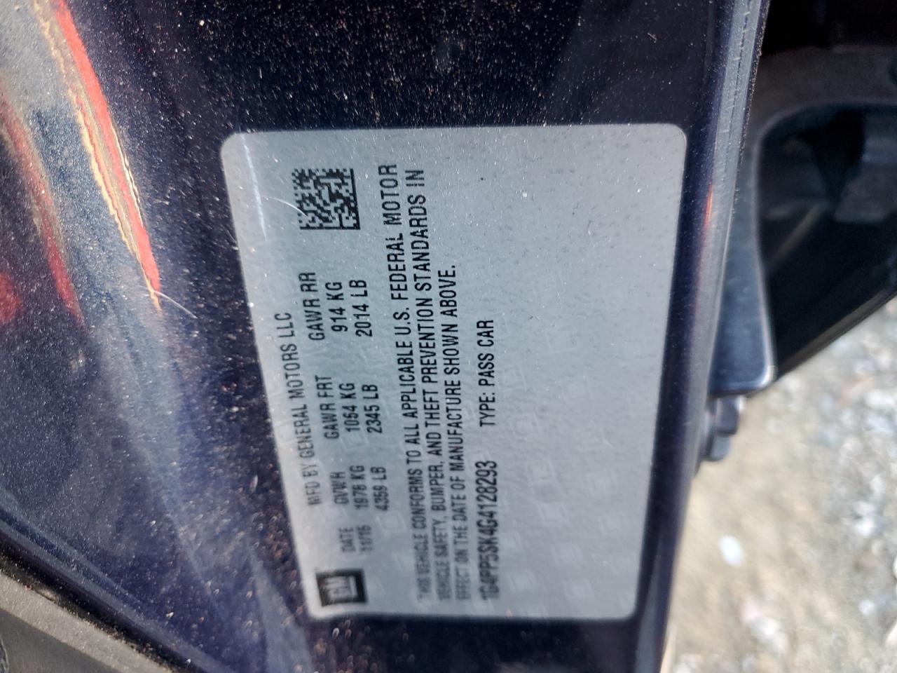 2016 Buick Verano VIN: 1G4PP5SK4G4128293 Lot: 87025275