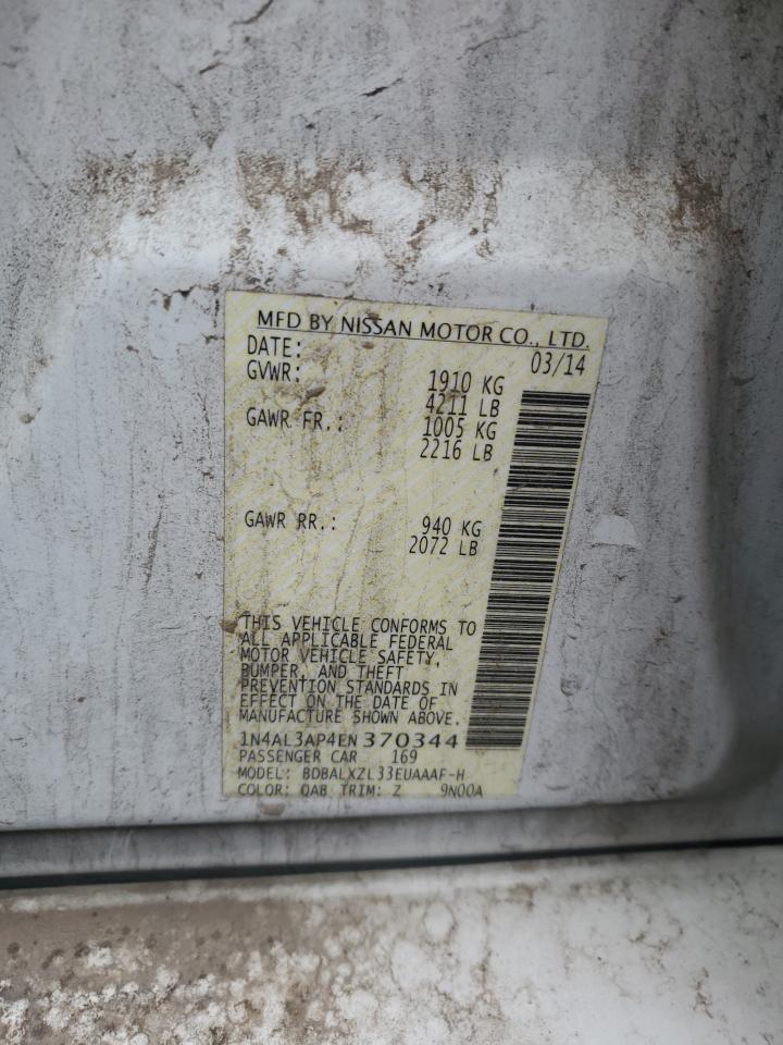 2014 Nissan Altima 2.5 VIN: 1N4AL3AP4EN370344 Lot: 90479435