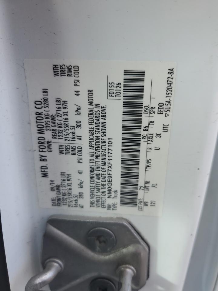 2015 Ford Transit Connect Xlt VIN: NM0GE9F7XF1177101 Lot: 85009575