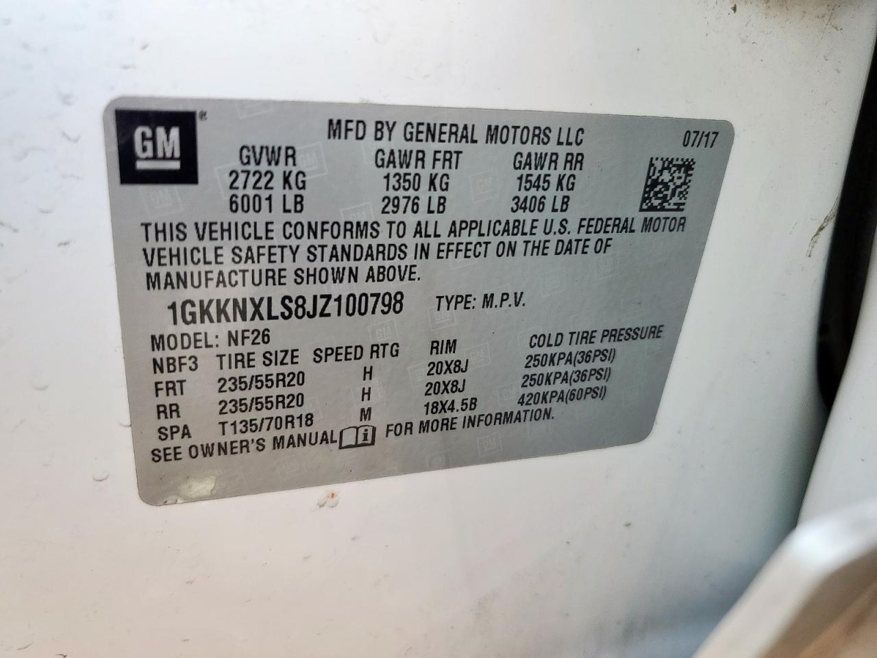 2018 GMC Acadia Denali VIN: 1GKKNXLS8JZ100798 Lot: 90399255