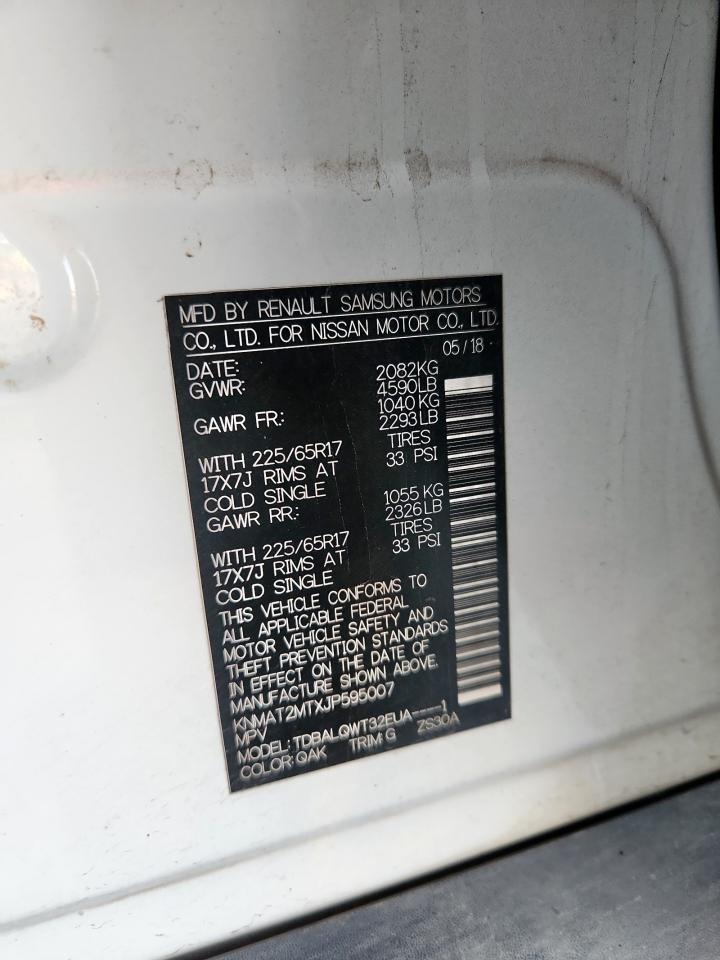 2018 Nissan Rogue S VIN: KNMAT2MTXJP595007 Lot: 81847015