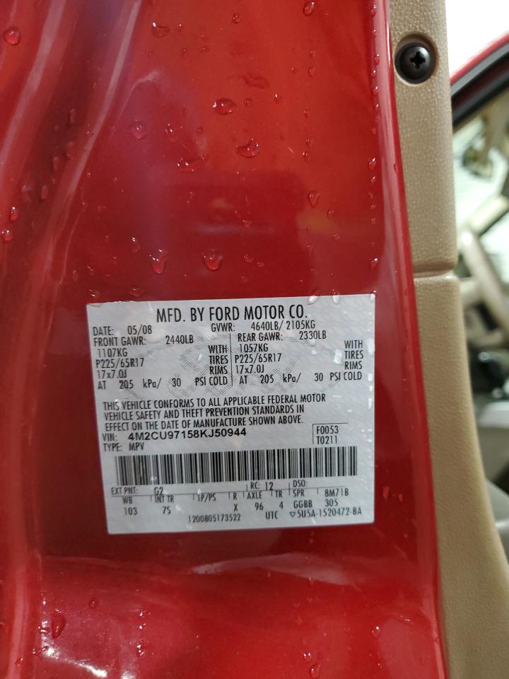 2008 Mercury Mariner Premier VIN: 4M2CU97158KJ50944 Lot: 86497745